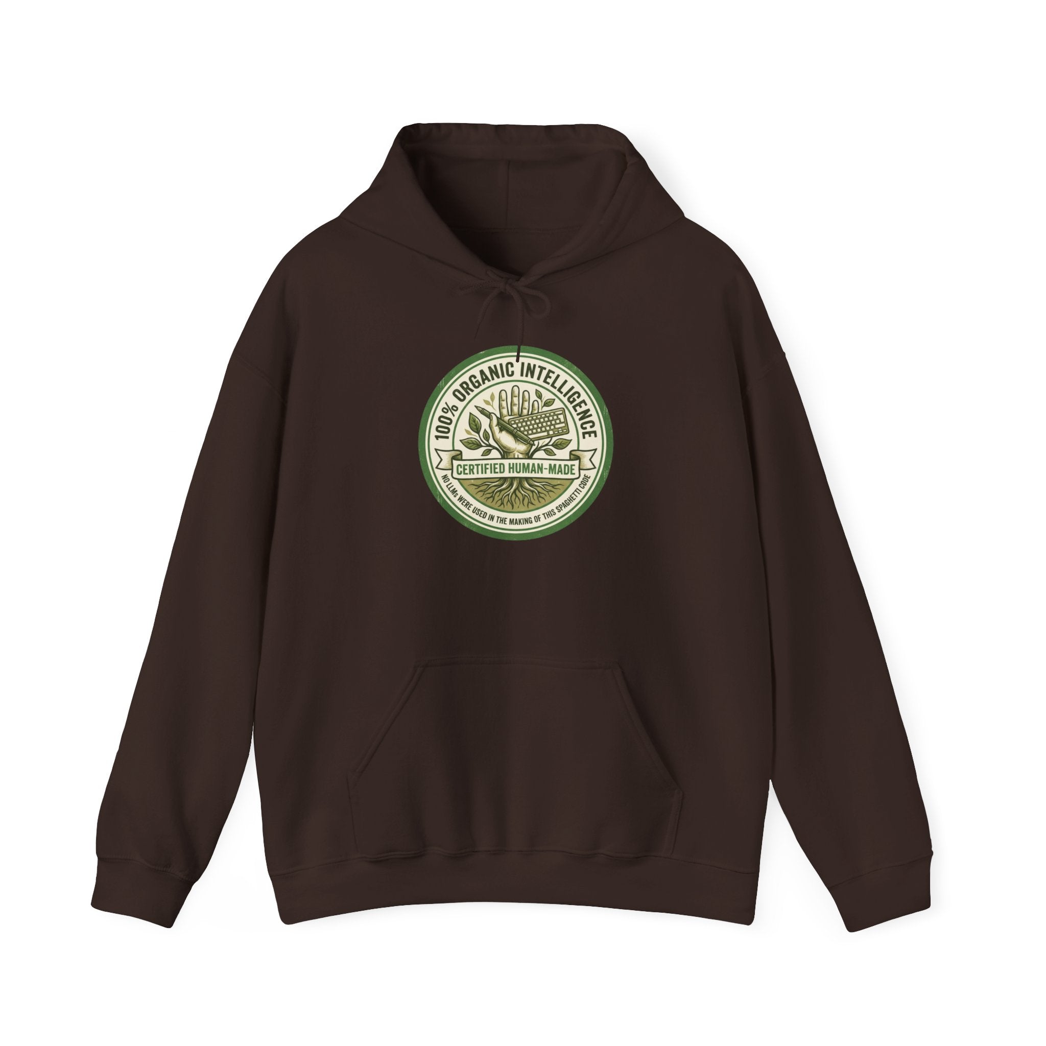 100% Organic Intelligence Hoodie - Certified Human-Made Apparel