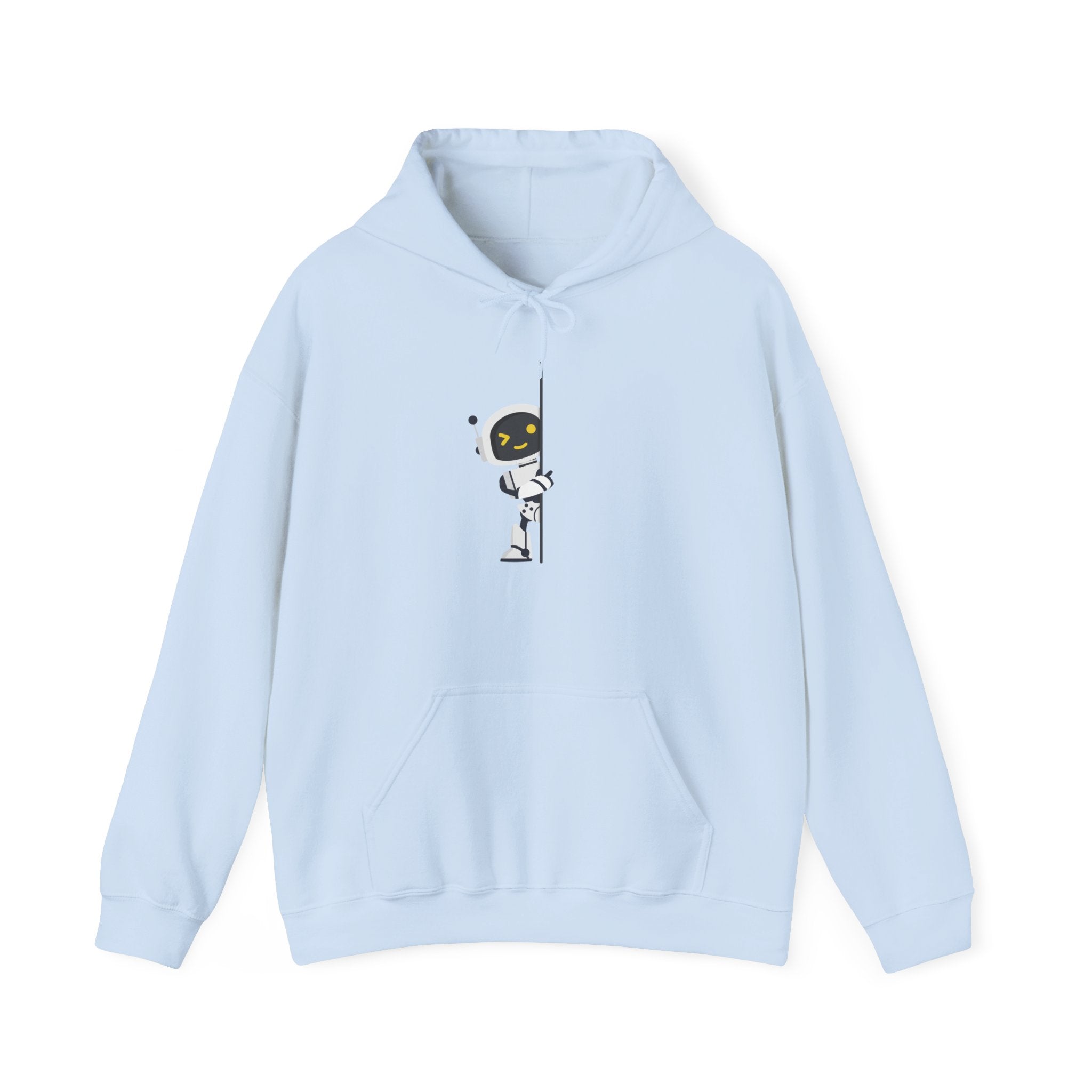 Astronaut Peeking Hoodie — Cute Minimal Space Graphic Sweatshirt