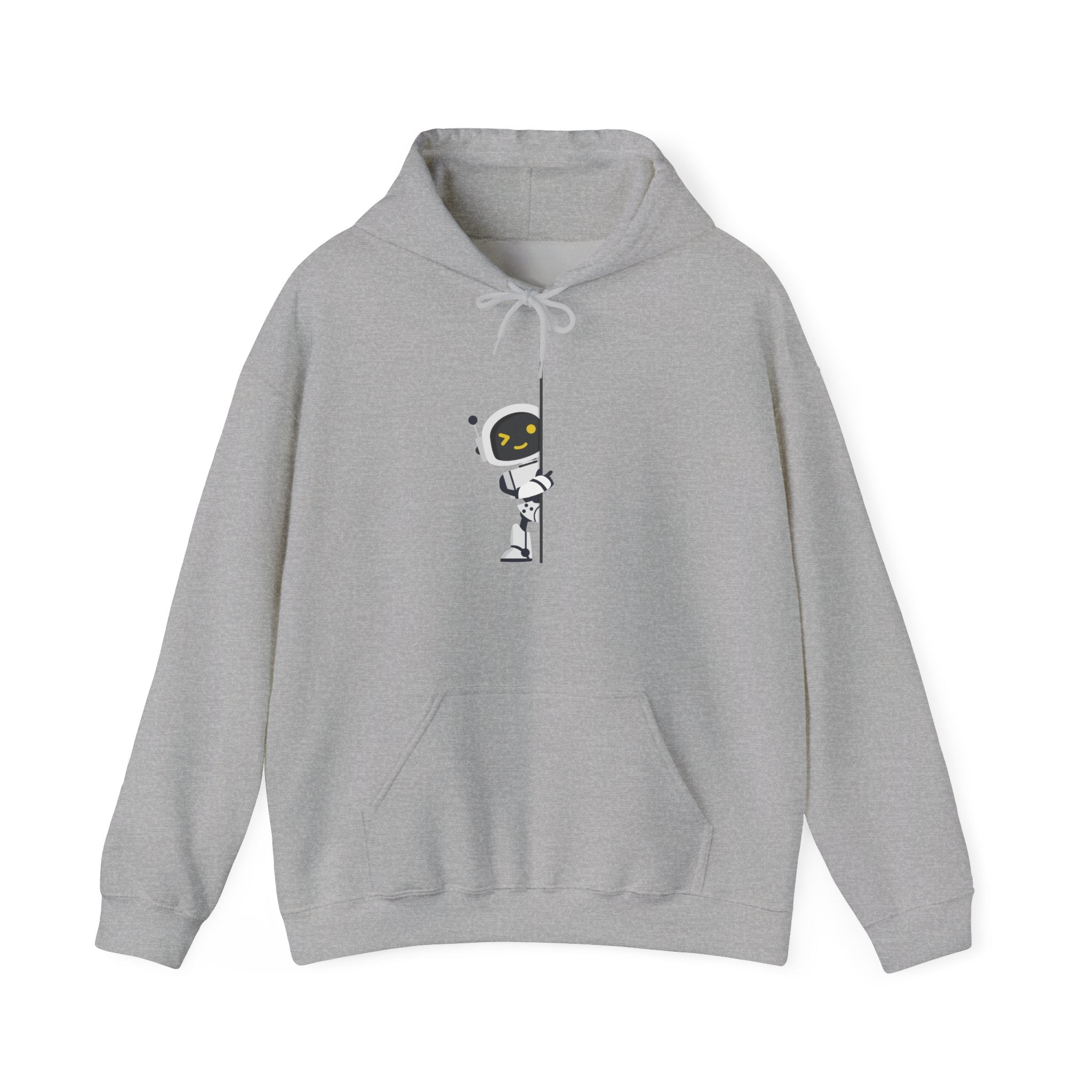 Astronaut Peeking Hoodie — Cute Minimal Space Graphic Sweatshirt