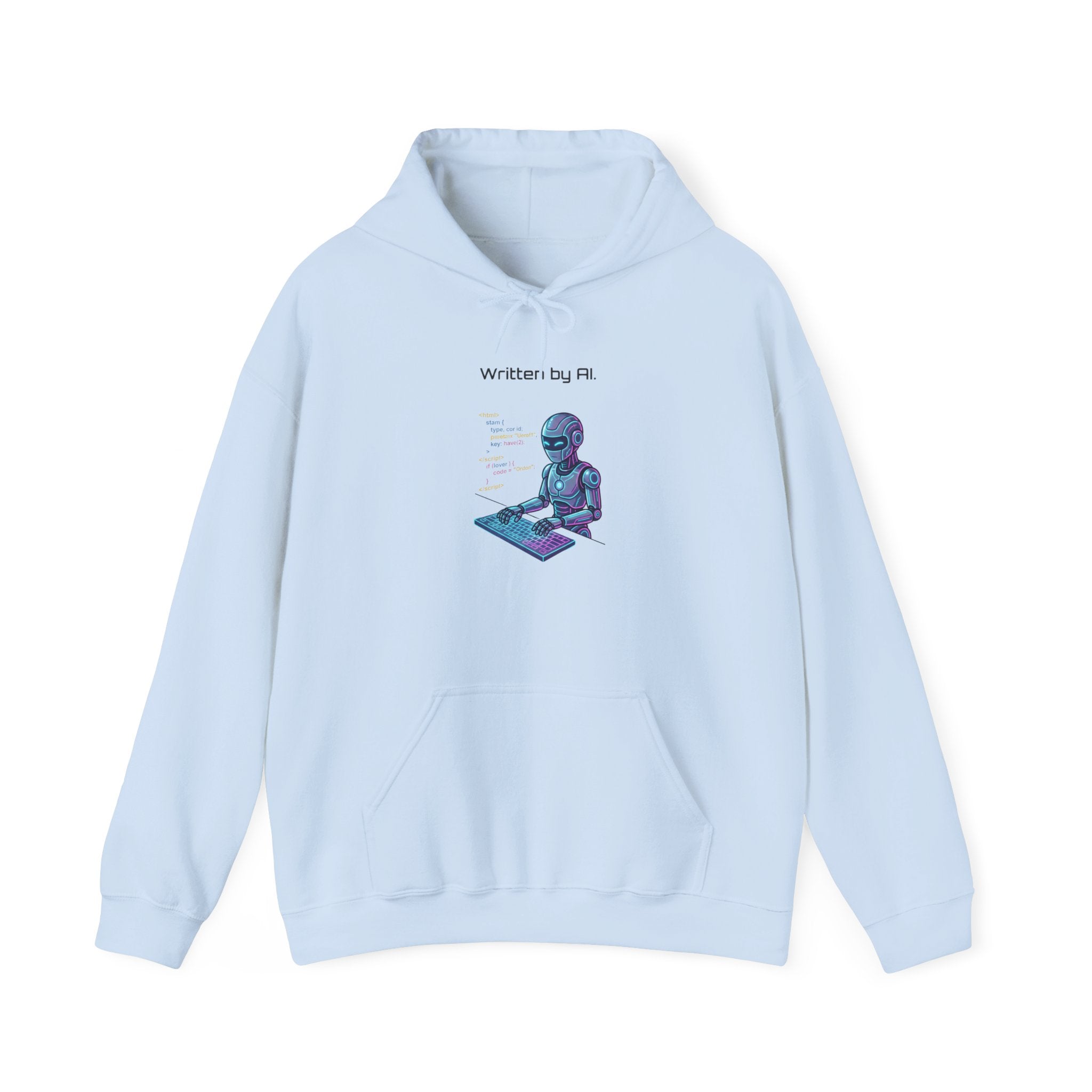 Alien Coder Hoodie - "Written by AI" Graphic Sweatshirt