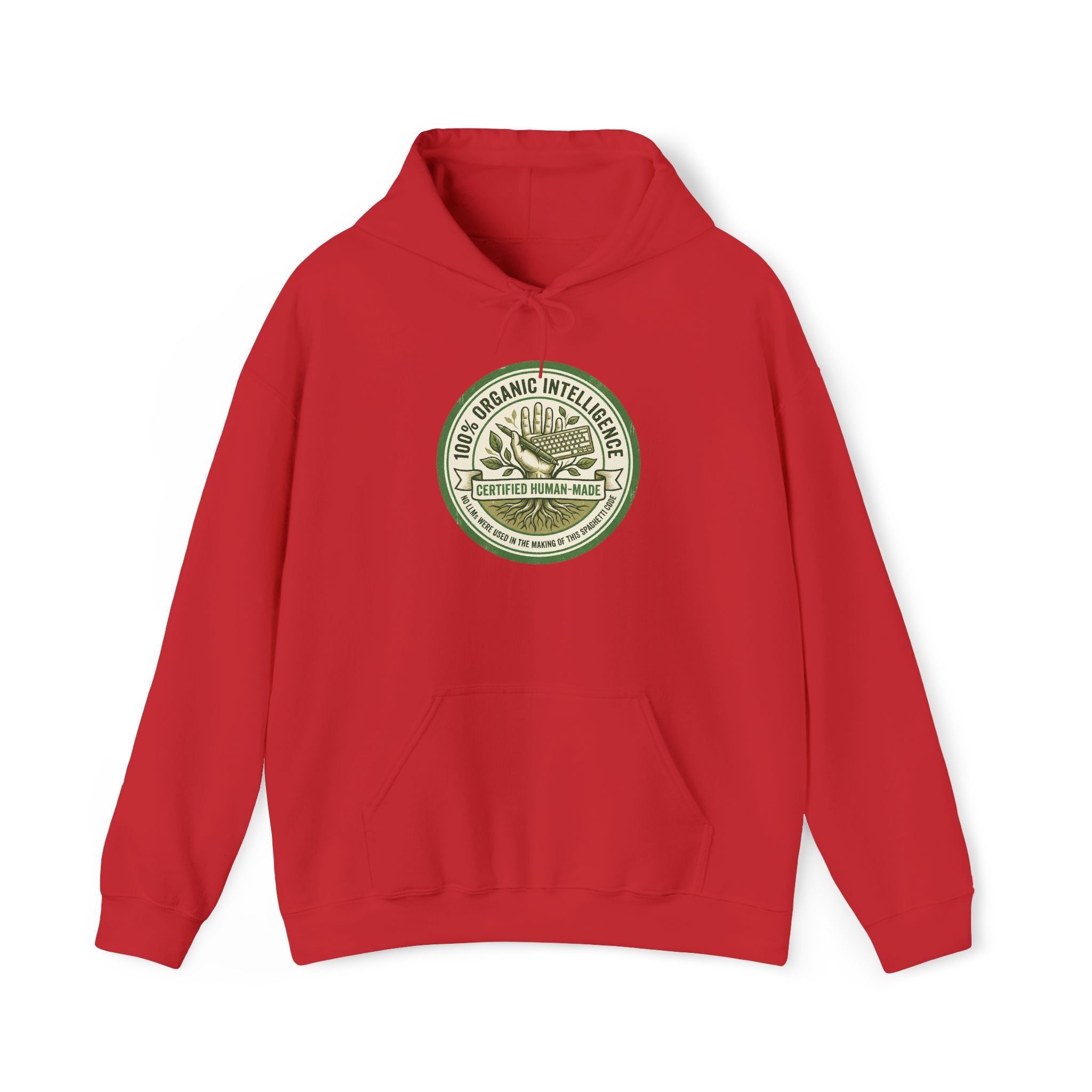 100% Organic Intelligence Hoodie - Certified Human-Made Apparel