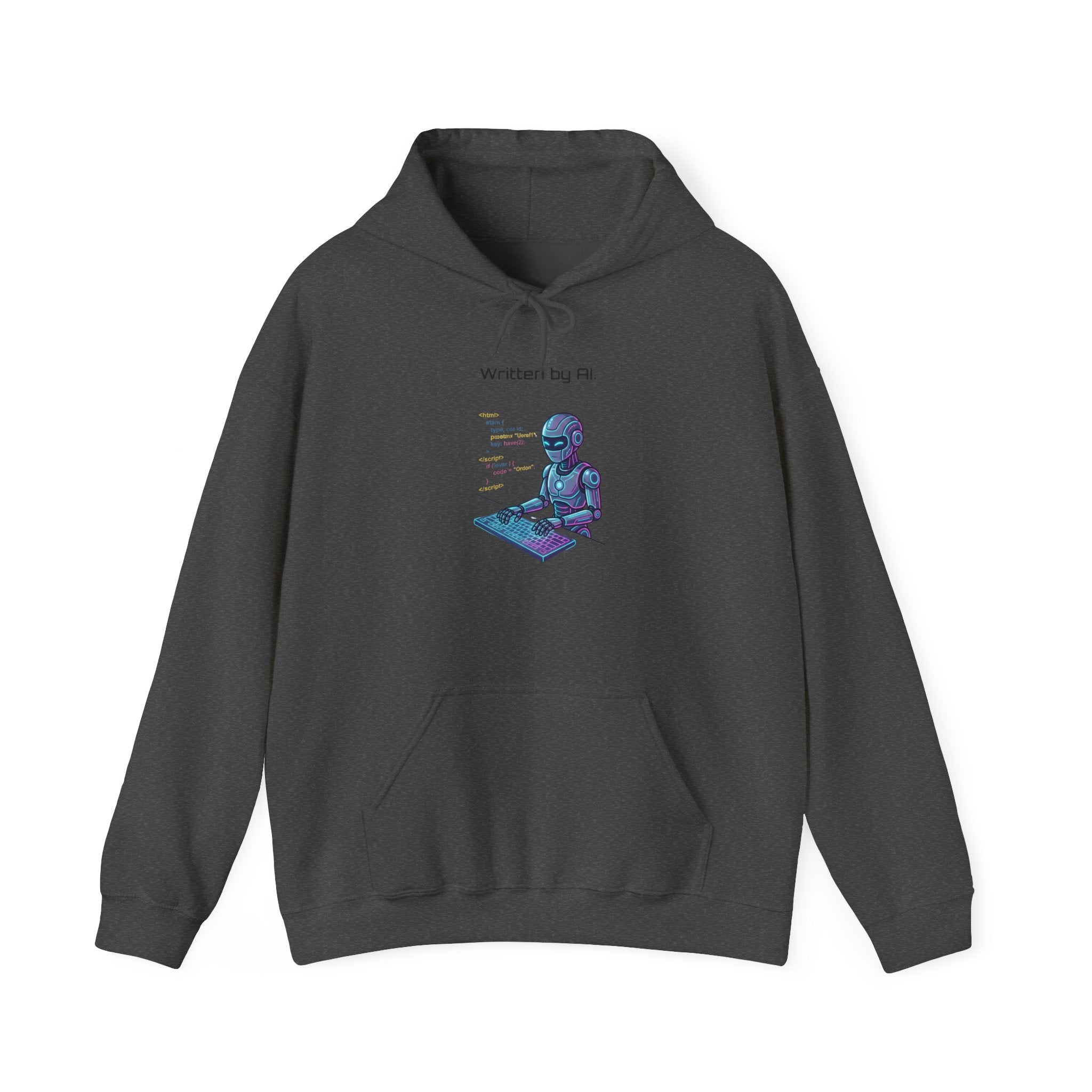 Alien Coder Hoodie - "Written by AI" Graphic Sweatshirt