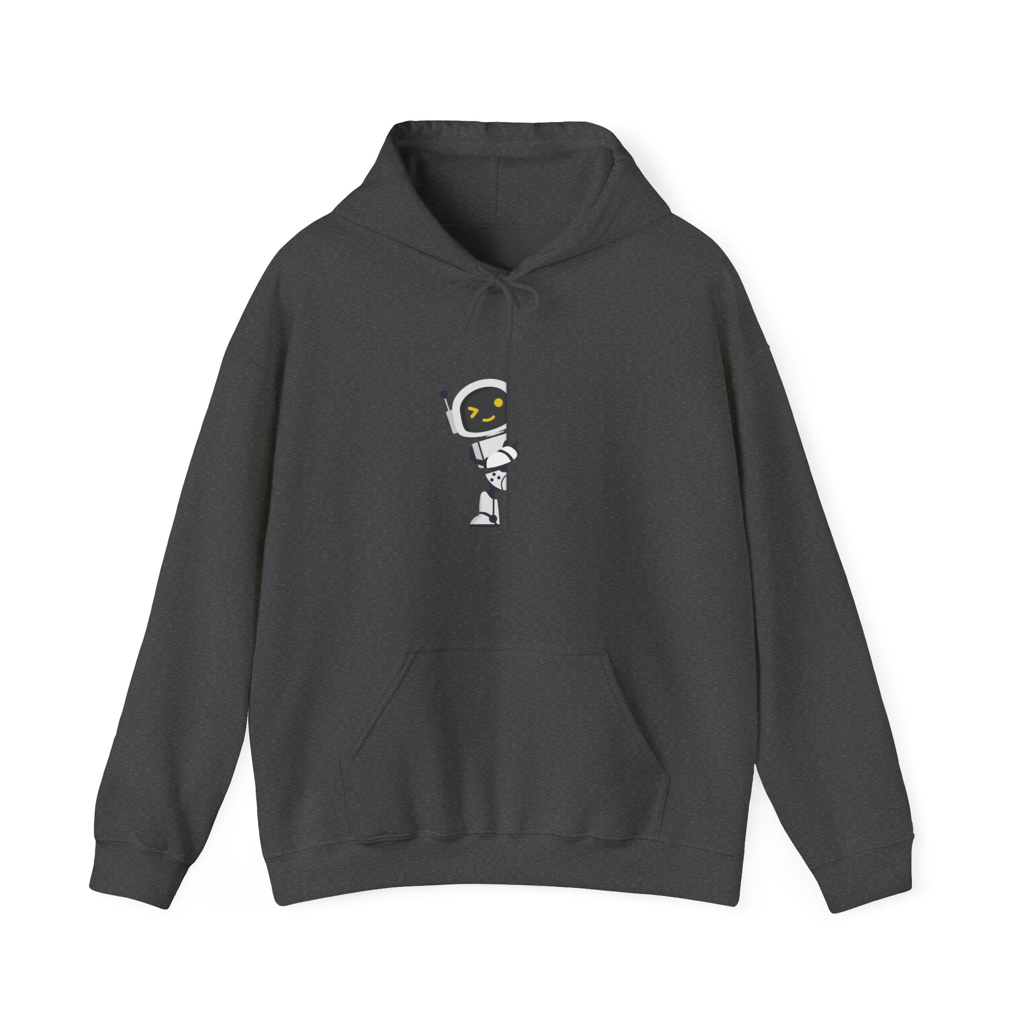 Astronaut Peeking Hoodie — Cute Minimal Space Graphic Sweatshirt