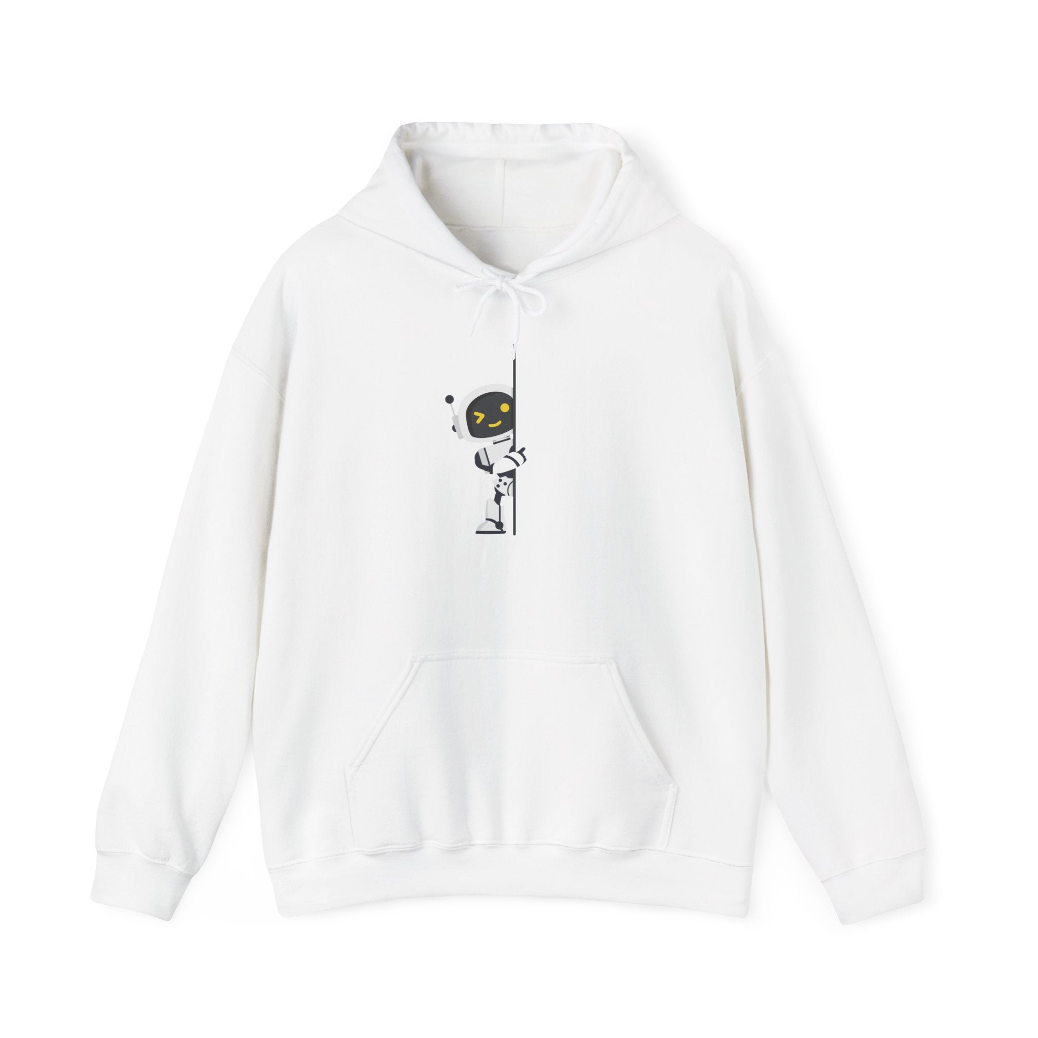 Astronaut Peeking Hoodie — Cute Minimal Space Graphic Sweatshirt