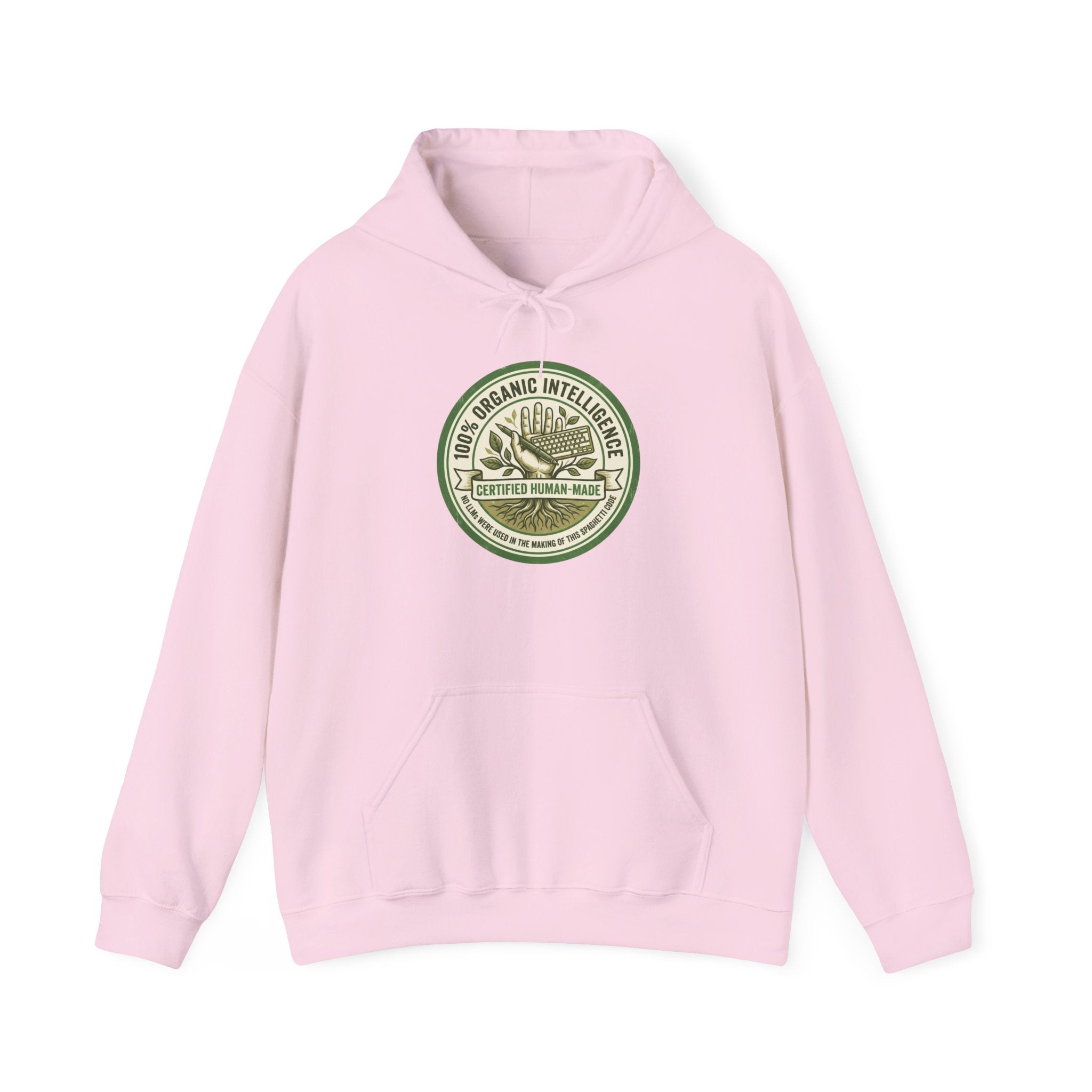 100% Organic Intelligence Hoodie - Certified Human-Made Apparel