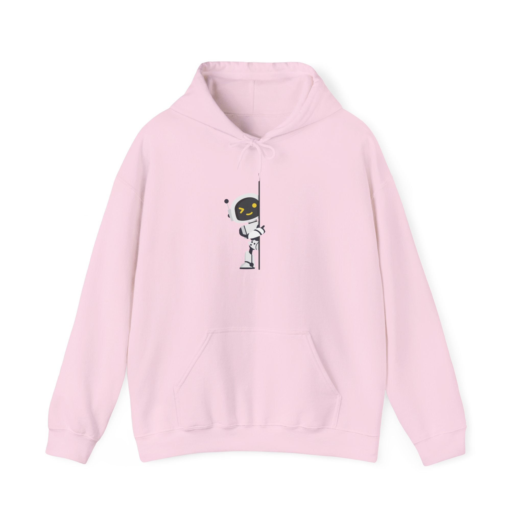 Astronaut Peeking Hoodie — Cute Minimal Space Graphic Sweatshirt