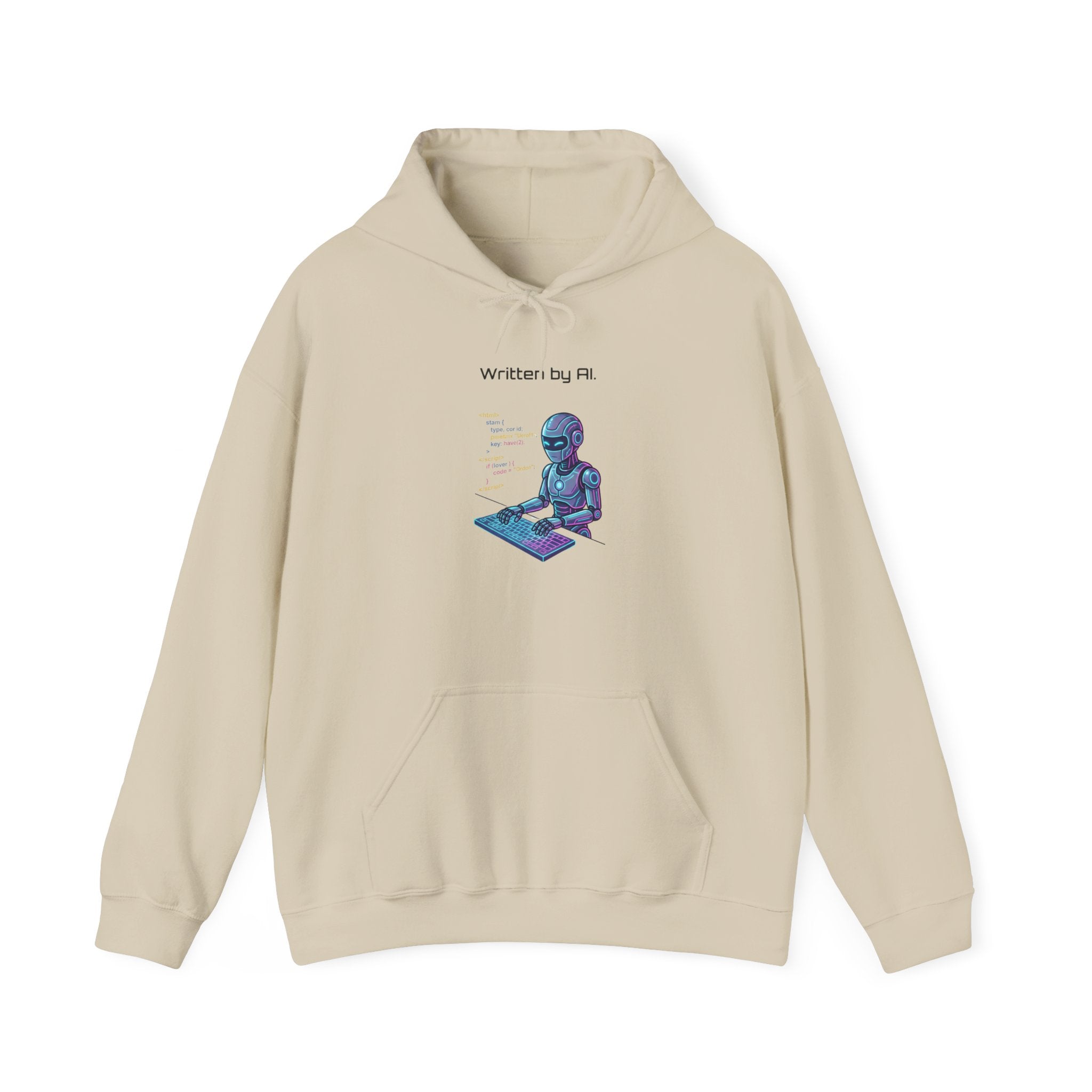 Alien Coder Hoodie - "Written by AI" Graphic Sweatshirt